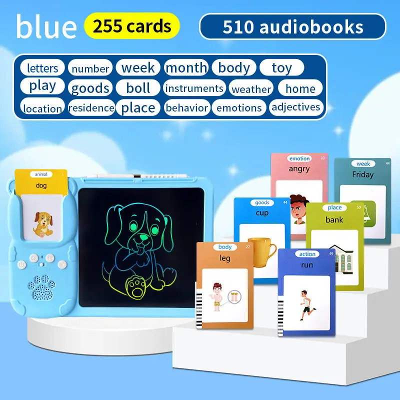 510 Sight Words Pocket Speech Audible Flashcards Toddle Learning & Education Toys LCD Writing Tablet with Talking Flash Card