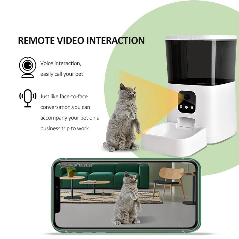 Phone Tuya Remote Control Cat Dog Bowl Wifi Video Enabled Smart Robot Automatic Pet Feeder