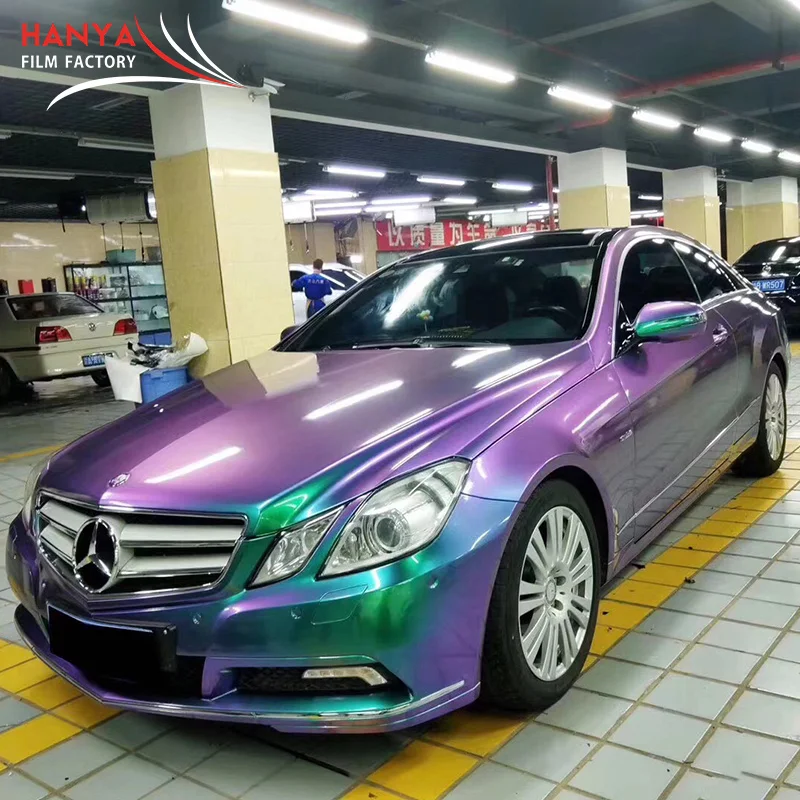 Diamond City Green color changing sticker Glossy Diamond Rainbow Film car body sticker