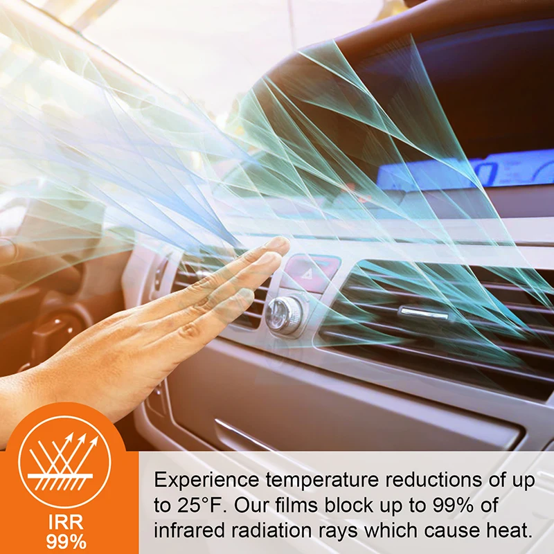 Self-Adhesive IRR99% UVR100% Solar Control Car Window Film With Ultra Clear Vision