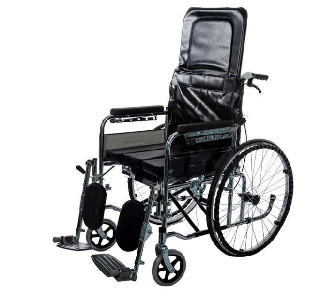 Reclining Multi-Function Portable Outdoor Transport Wheel Chair Foldable Travel Commode Wheelchair