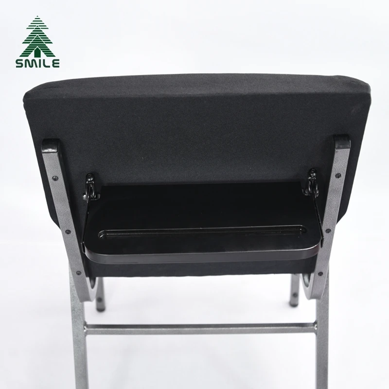 New Design China Cheap Black Metal Stacking  Used Upholstered Church Auditorium Chairs with Armrest