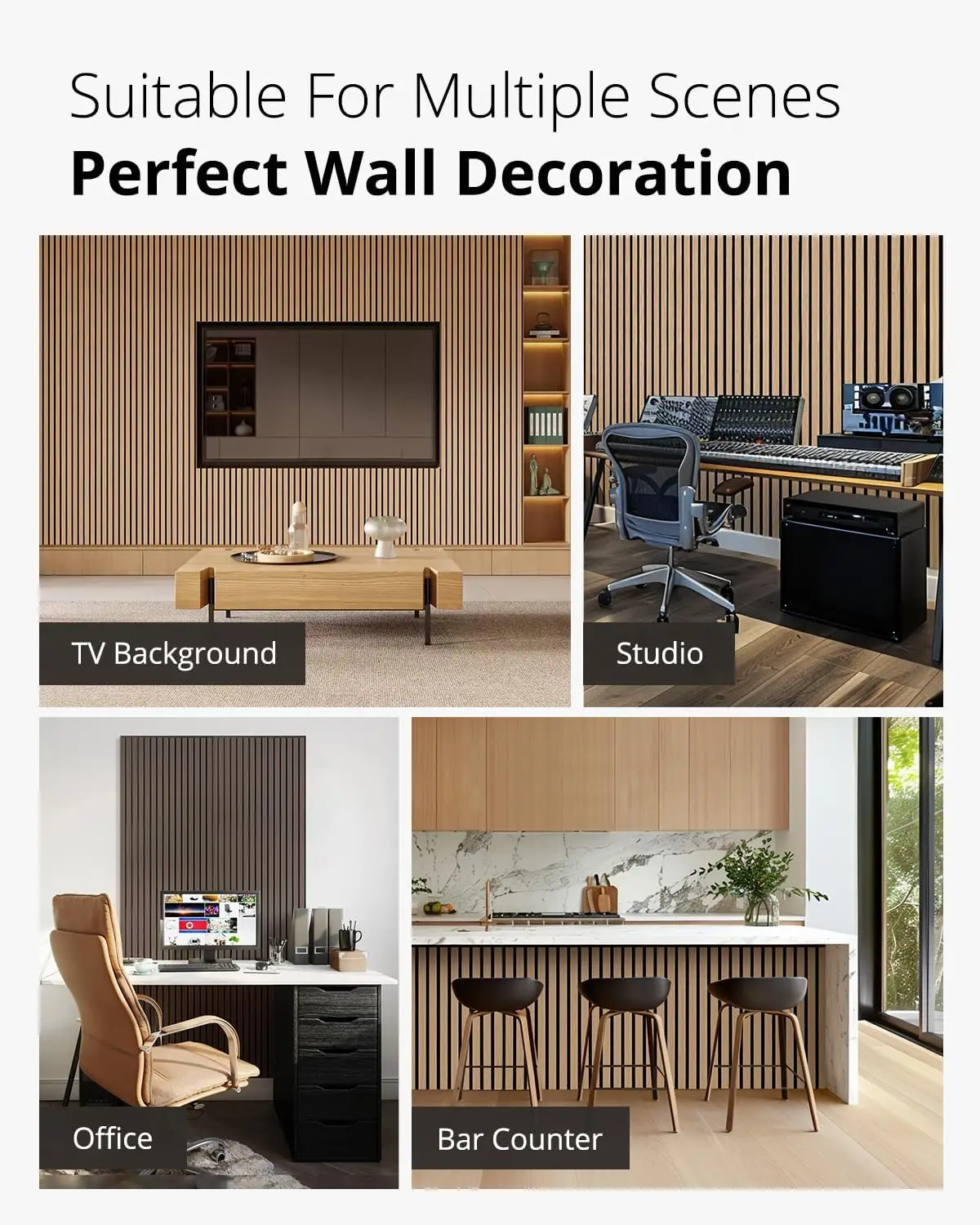 Декоративная Гибкая изогнутая акустическая стеновая панель Fsc Mdf Wave Board