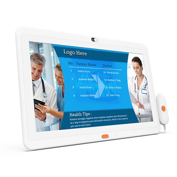 White medical interactive advertising machine 15.6 inch hospital use android tablet