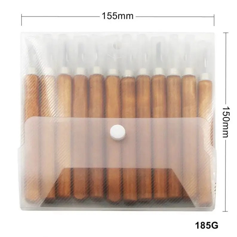 12 PCS Hobby Annatto Graver Alloy Steel Wood Craving Knife Set