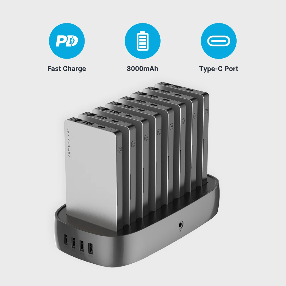 Trending Powerology 8 in 1 Power Station with 8 rechargeable power bank series, 64000 mAh battery, quick charging, easy to use