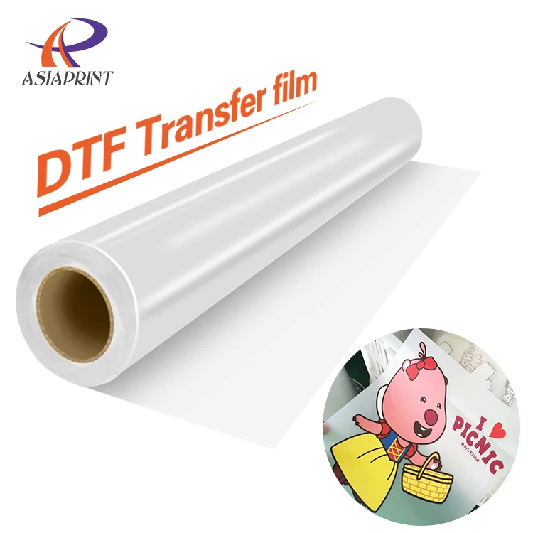 Manufacturer custom design plastisol transparent powder patterned dtf transfer film and powder for t shirts transfer printing
