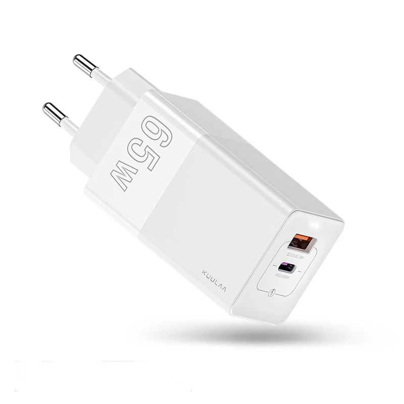  Лучший универсальный 2 порта USBC QC3.0 PD Великобритании стандартный разъем 3-контактный сетевое быстрое 65 Вт Ган мобильного телефона адаптер зарядного устройства с помощью портов типа C и