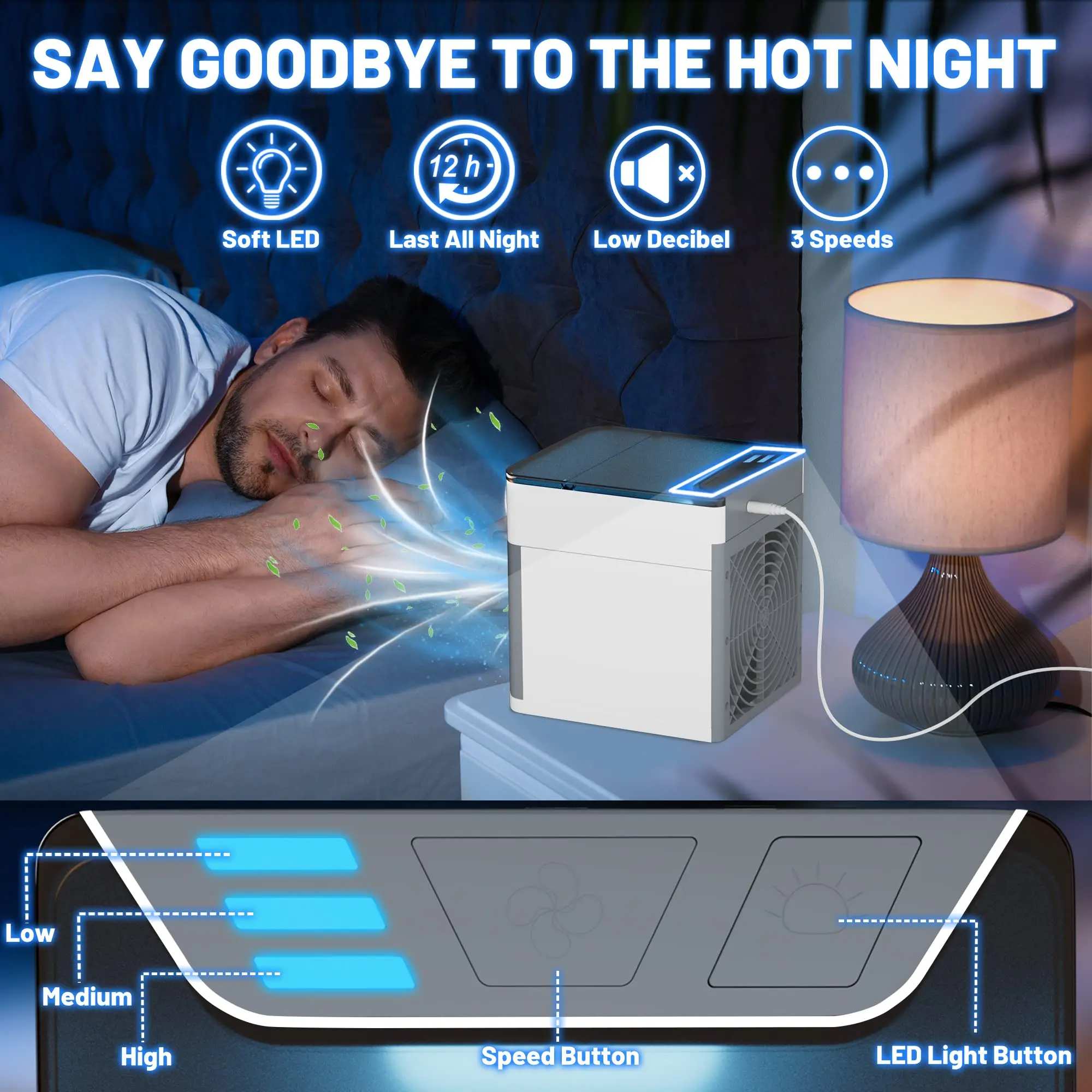 2023 portable fan air condition mini aire acondicionado portatil rechargeable fan water evaporative air cooler