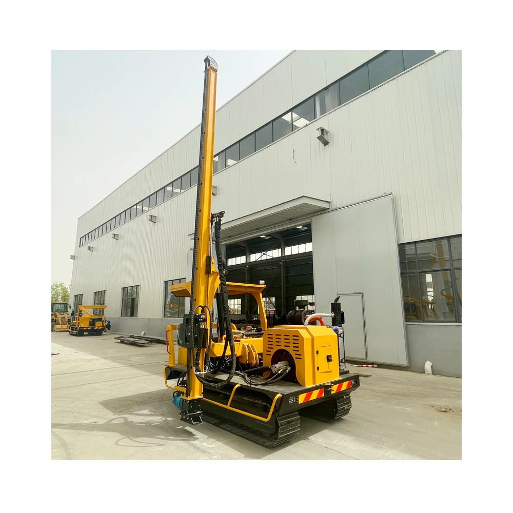 Crawler Pneumatic Photovoltaic Driving Drilling Machine Helical Piles Ramming Solar Pile Drivers