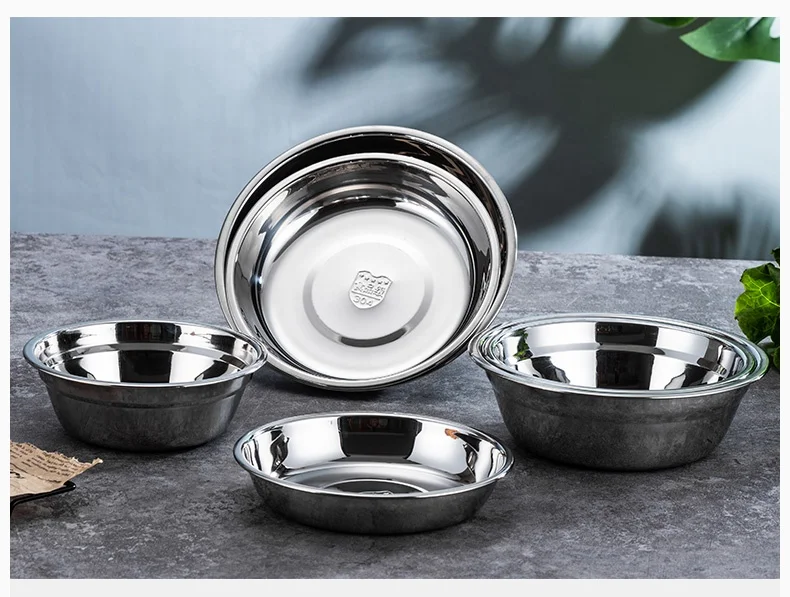 
Wholesale Tableware 304 Thickened Stainless Steel Basin Soup Basin Deepened Plate Serving Tray 