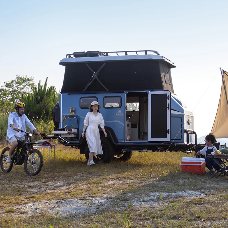 New Model Chinese Style Light-Weight Camper van Off-Road Small Trailers All Road Small Trailer with Fridge