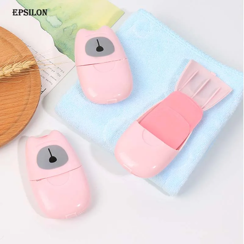 Epsilon Disposable Boxed Soap Paper Mini Soap Paper Portable Hand Washing Box 50pcs Travel Convenient Scented Slice Sheets