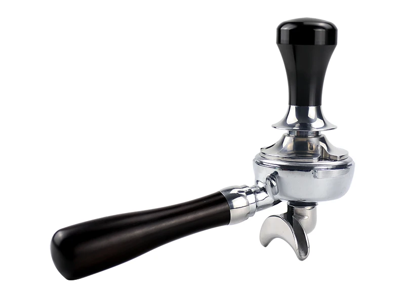Exquisite Pressure Design Adjustable Depth Metallic Stainliee Steel Black Barista Tools 53.3mm Coffee Tamper