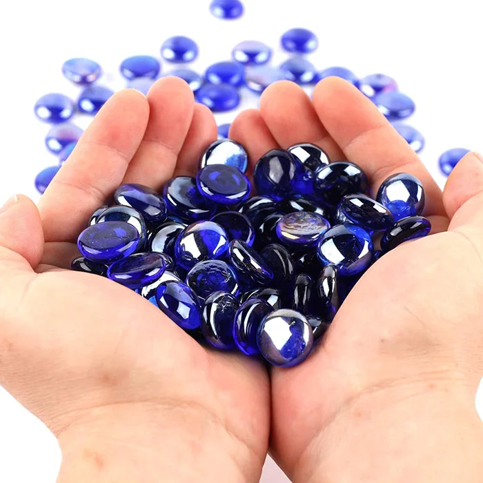 Design Fire Glass Beads Diamond Glass Pebbles for Patio Garden DIY Decoration