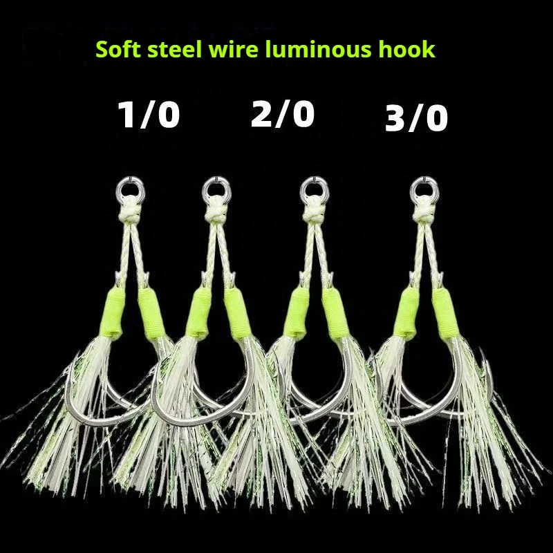 Hand Tied Double Hooks 1/0-4/0 anzuelos de pesca Jigging Game Assist Hook Iseama Hooks
