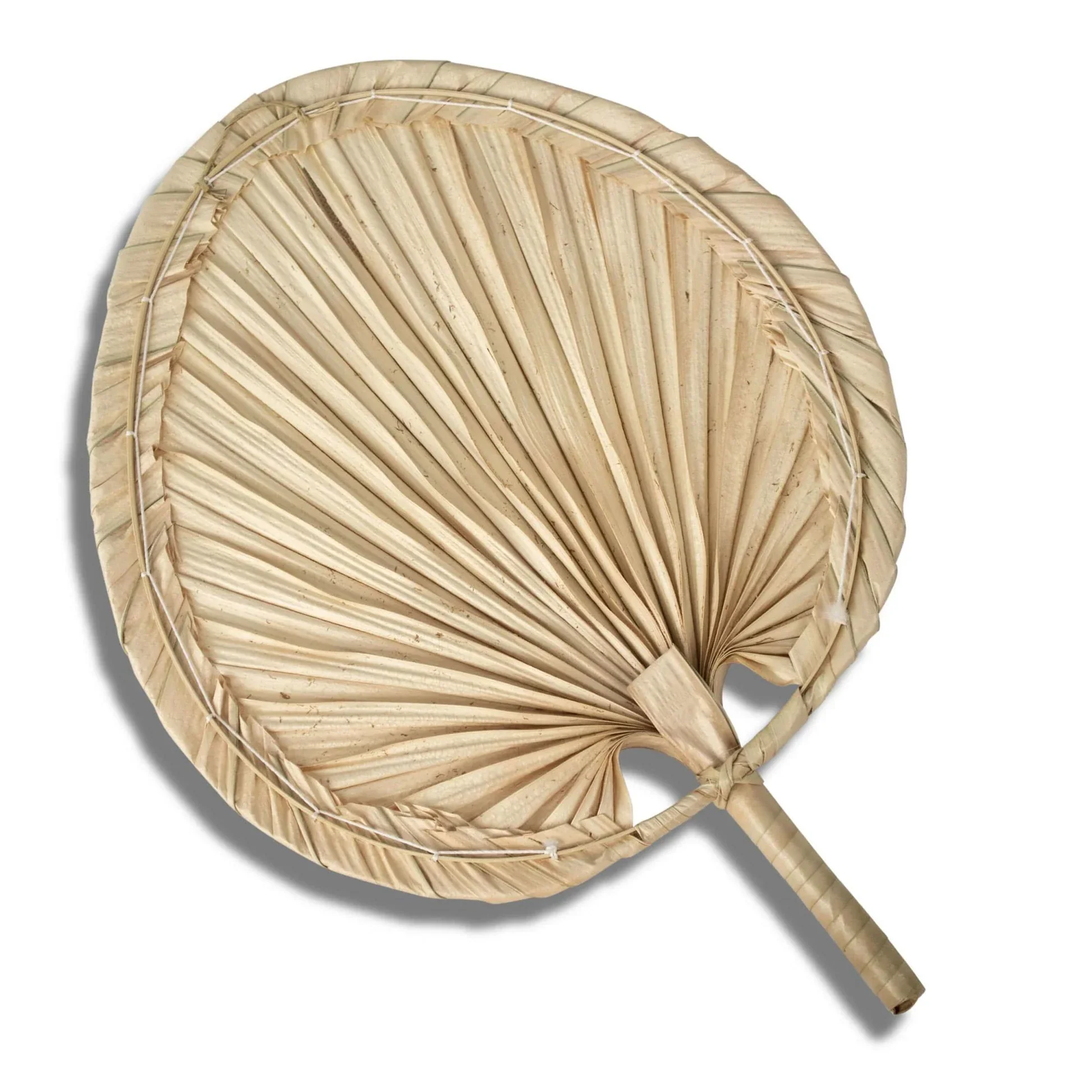Personalized Rattan Raffia Fan Handmade Palm Leaf Bamboo Handheld Fan Natural Bamboo  Fans