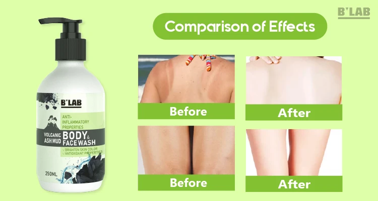 Private Label Volcanic Ash Mud Body & Face Wash Whitening Moisturizing Body Shower Gel