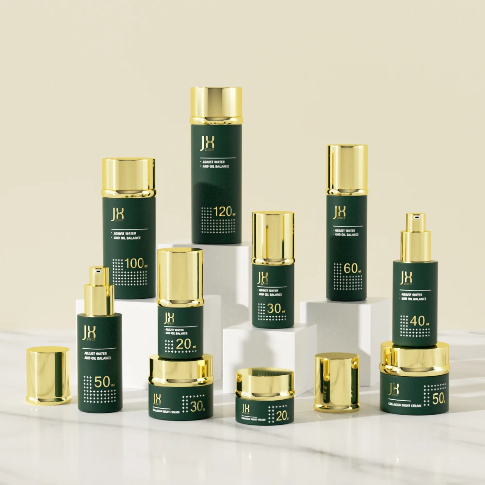 Luxury 20ml 30ml 40ml 50ml 60ml 100ml 120ml Skincare Cosmetics Packaging Face Cream Lotion Toner Glass Cosmetic Bottle Sets