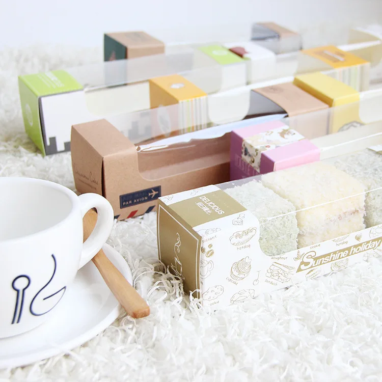 Box Bread Factory Brown Kraft Dessert Box Loaf Packaging Paper Bread Box With Clear Window