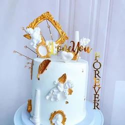 Plastic Acrylic Right Angle happy Anniversary Fatherday Motherday  birthday cake topper decoration