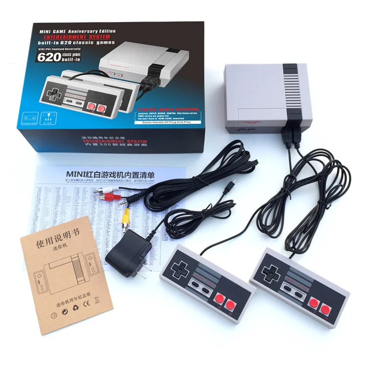 Classic Mini TV Game Console 620 Retro Video Game 8 Bit Built-in 620 Games With Double Gamepads