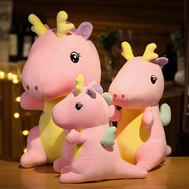 Factory Direct Wholesale Cute Stuffed Dragon Doll Plush Pillow Dinosaur Plush Toy Animal For Gifts Home Decor Bedtime Toys