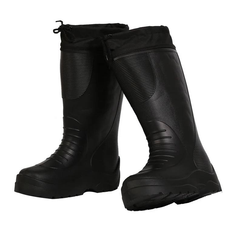 Rain boots men EVA lightweight cotton anti-slip EVA Foam boots waterproof white long rain snow boots man woman