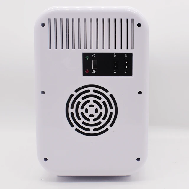 Single Zone LCD Adjustable Temp 8L Silver Glass Door 220/110/12V Car Refrigerator Make-up Mini Fridge