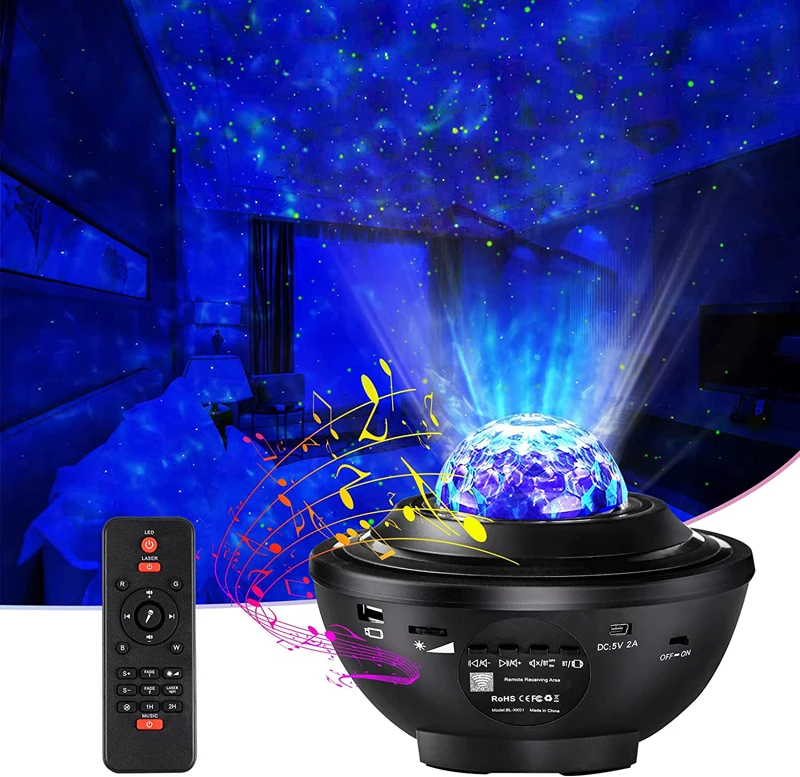 Smart Starry Projector Light Laser Sky  BT Music Speaker Galaxy Light Projector Star Night Light Projector
