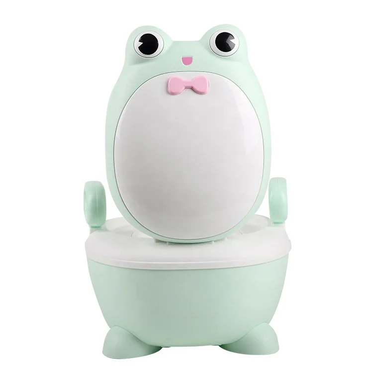 BPA free stock wholesale easy cleaning frog simple design plastic baby potty
