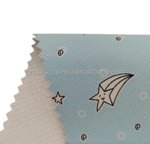 Factory cheap custom pu imitation leather printed fabric for backpack sofa