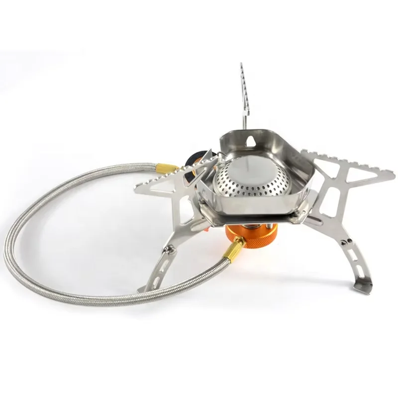 Outdoor Portable Windproof Camping Gas Stove Backpacking Stainless Steel Mini Butane burner