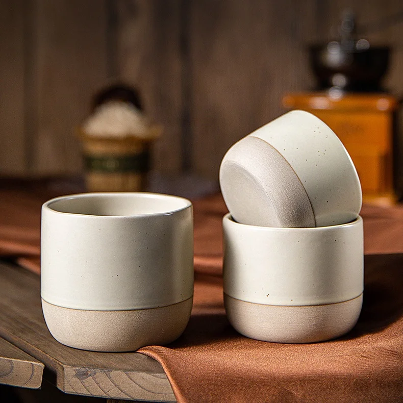 Custom speckled ceramic tea cup without handle small stoneware espresso coffee mug cup