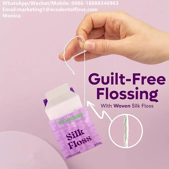 Zero Waste Floss Dental Floss Dupont Mint Waxed Nylon Wholesale 50yds Silk Tooth Nylon Dental floss