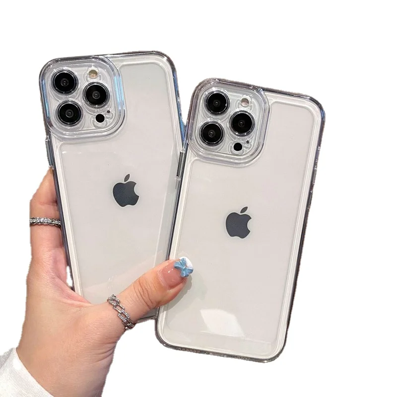 Clear Soft TPU Phone Case for iPhone 14 13 12 11 Pro Max Shockproof Lens Protection Back Cover for iPhone X XR XS Max 6 7 8 Case
