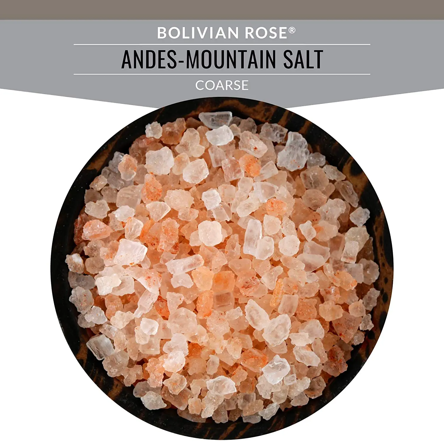 OEM Printing Logo Organic Pack Bag All Natural Pour Spout Pouch 16 Ounce Coarse Grain Bolivian Rose Andes Mountain Salt