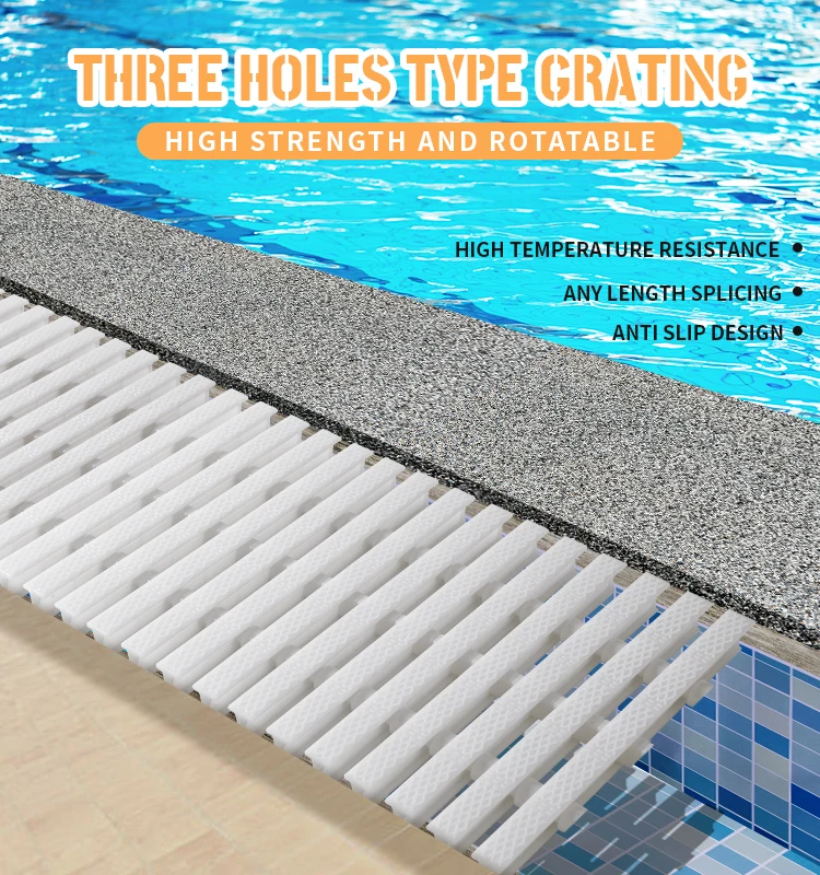 Customized Swimming Pool Grilles Pool Equipment ABS PPS Material Overflow Grating For Pool