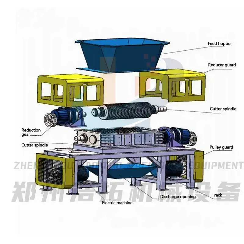 Multifunctional paper shredder Hydraulic metal steam tire shredder Scrap clothes nylon rope shredder