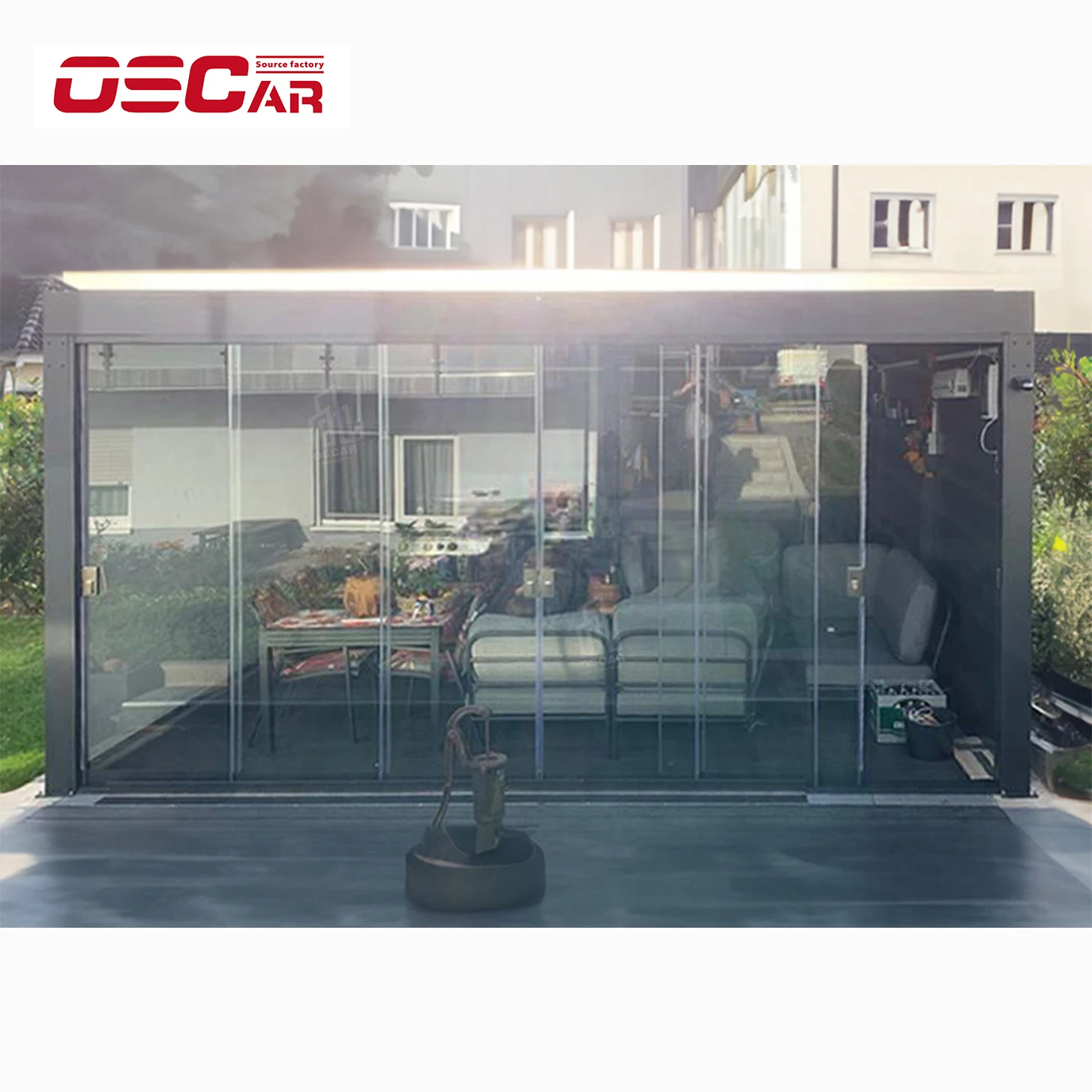 Pergola Motorized Electric Aluminum Outdoor Four Seasons 4*4 3*3 Steel Heat Treated Pressure Treated Wood Type Not Coated