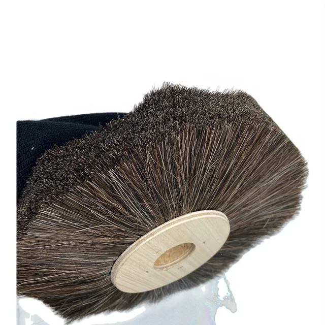 horse hair roller circle Brush Wood Mops and Round Brushes Rotary  for polishing and shining  as Mops and   Brushes Rotary
