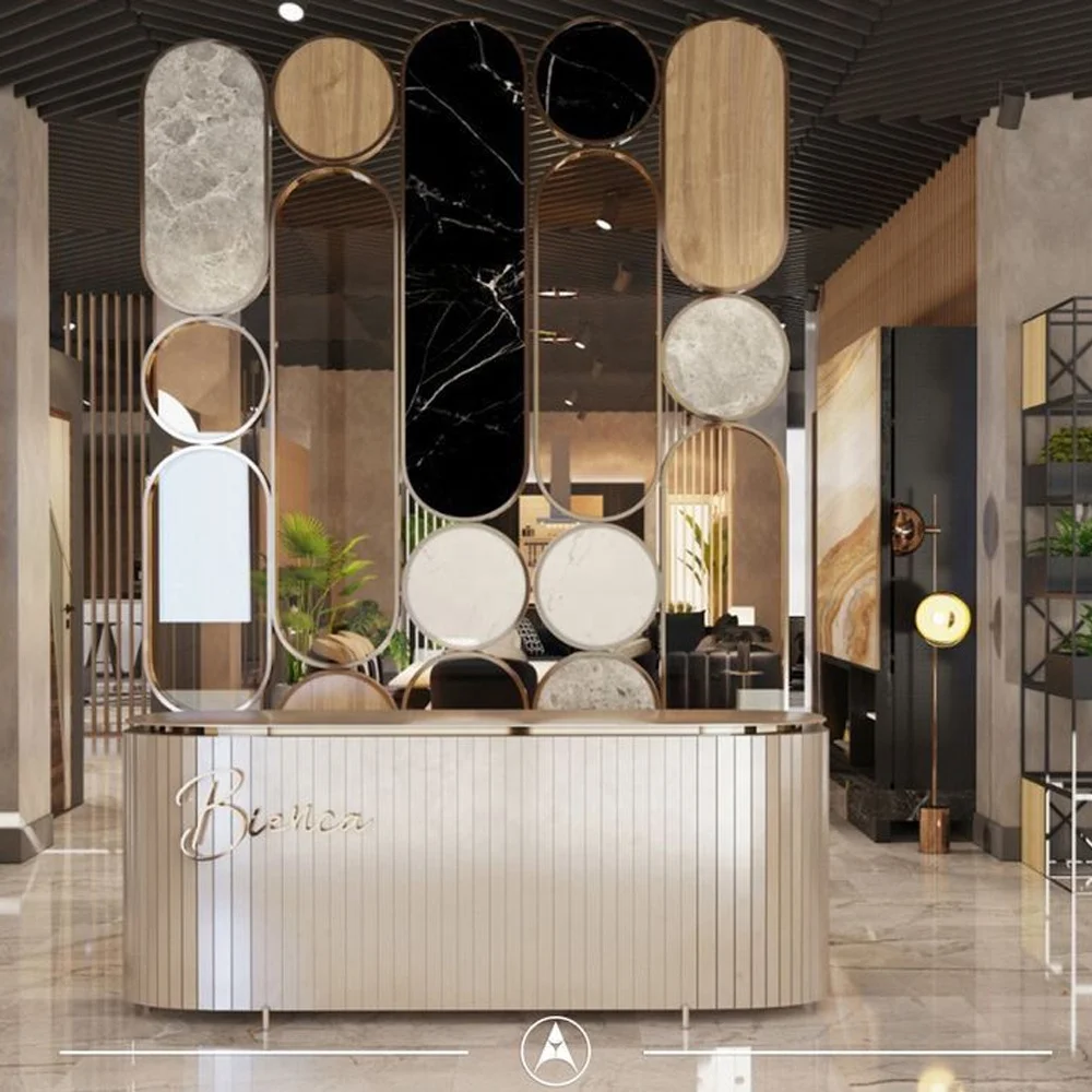 Minimalist metal stainless steel room partition dividers wall divider room partition screens interior restaurant decoration