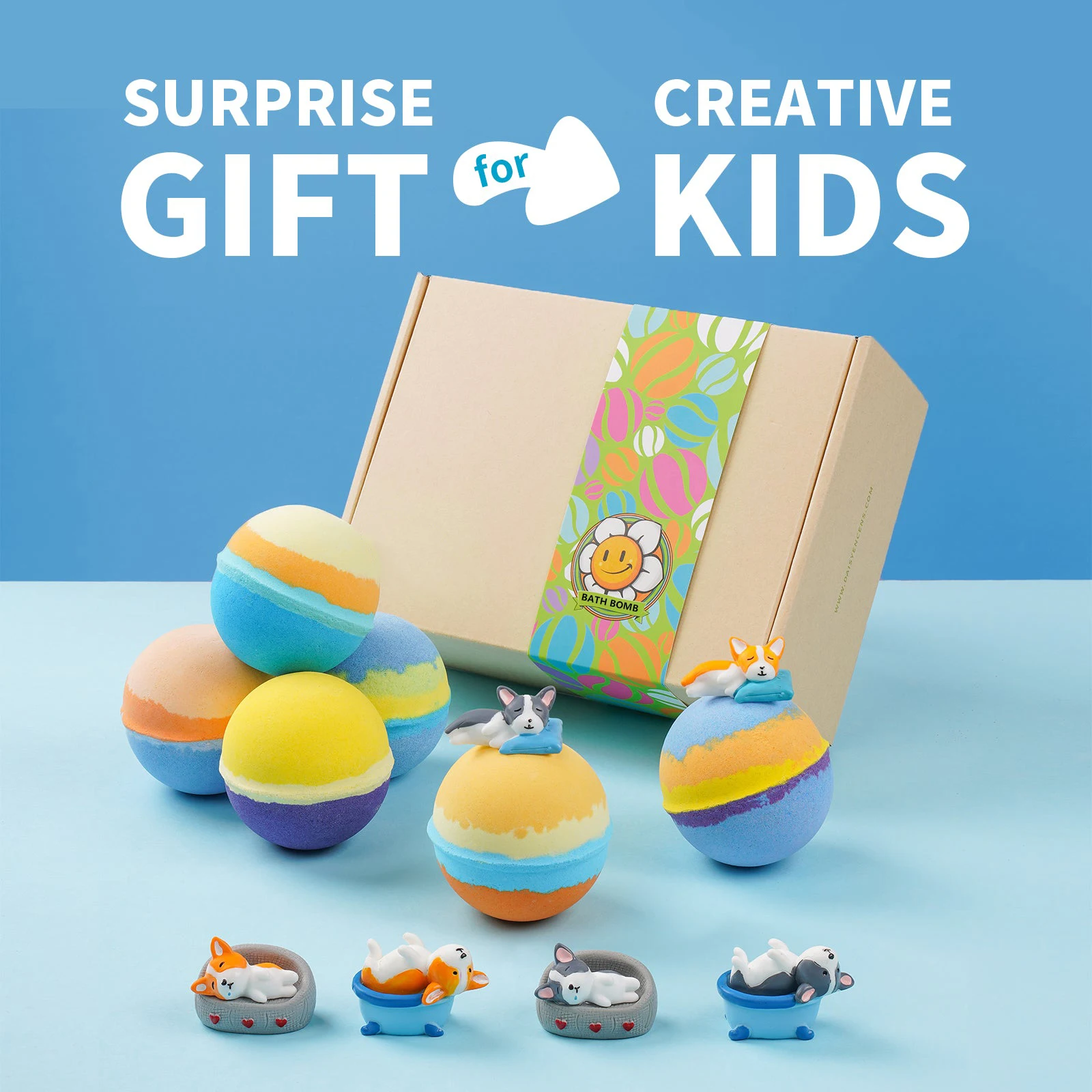 Puppy Family Bedtime Story Surprise Toys Bath Bomb Gift Set Bath Bombs Gift Set Organic Salt Bath Bombs