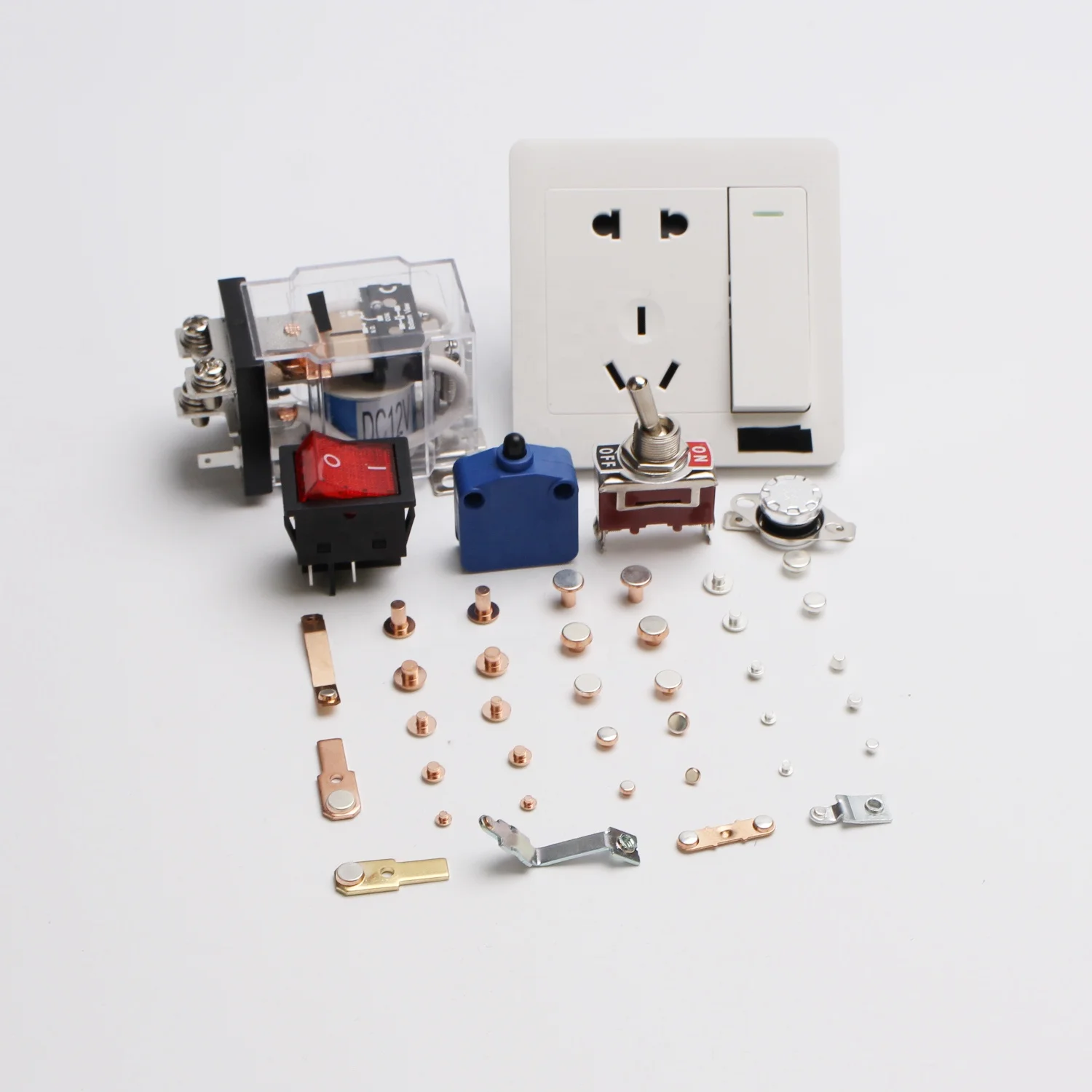 China Factory Silver Trimetal contact Solid alloy rivet contact for switch