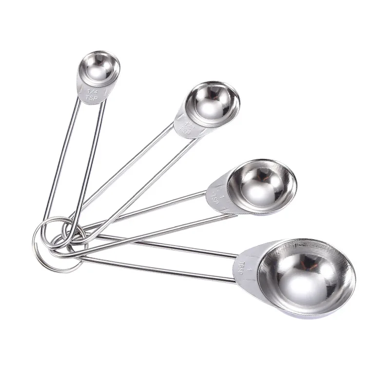 4 в 1 мерная ложка со шкалой из нержавеющей стали для муки приправ порошка измерительный инструмент