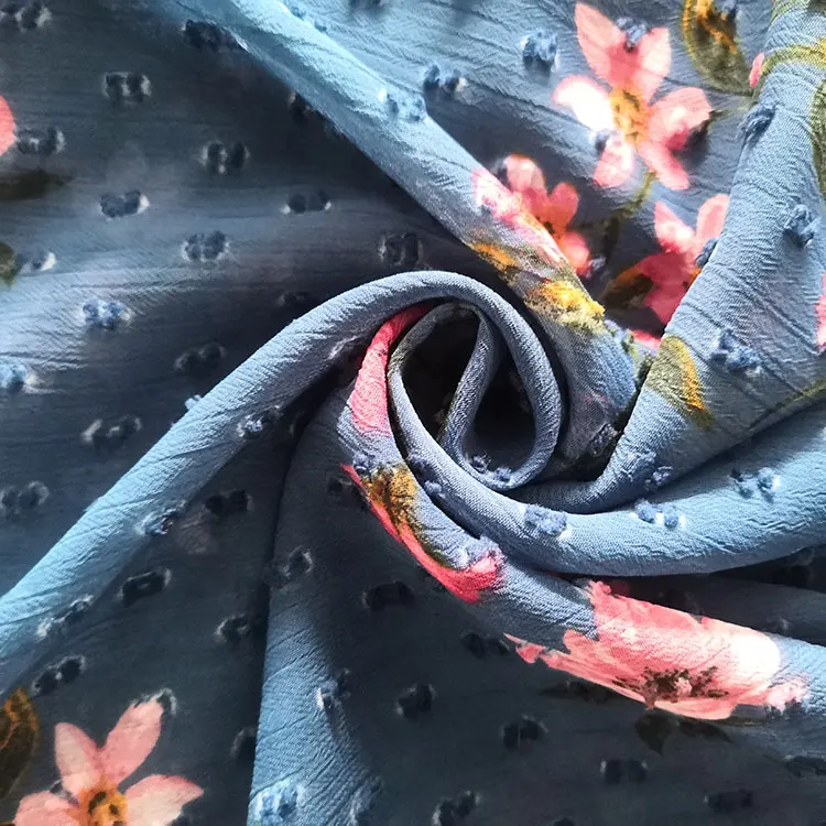 High quality luxury wholesale crepe jacquard fabric 100% polyester