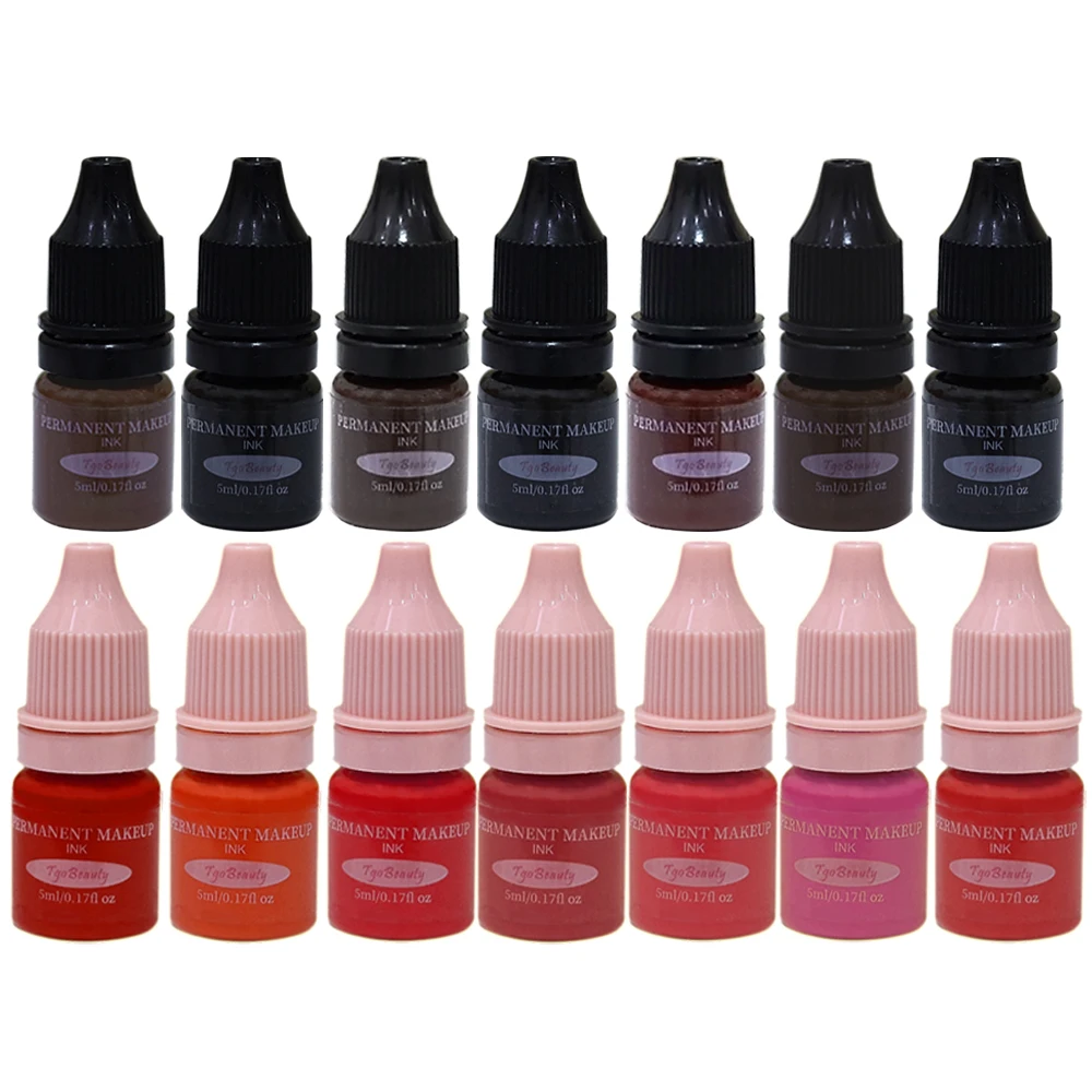 OEM Long Lasting Tattoo Ink Micropigmentation Permanent Makeup Pigment Ink for Eyebrow Eyeliner Lip PMU Beauty