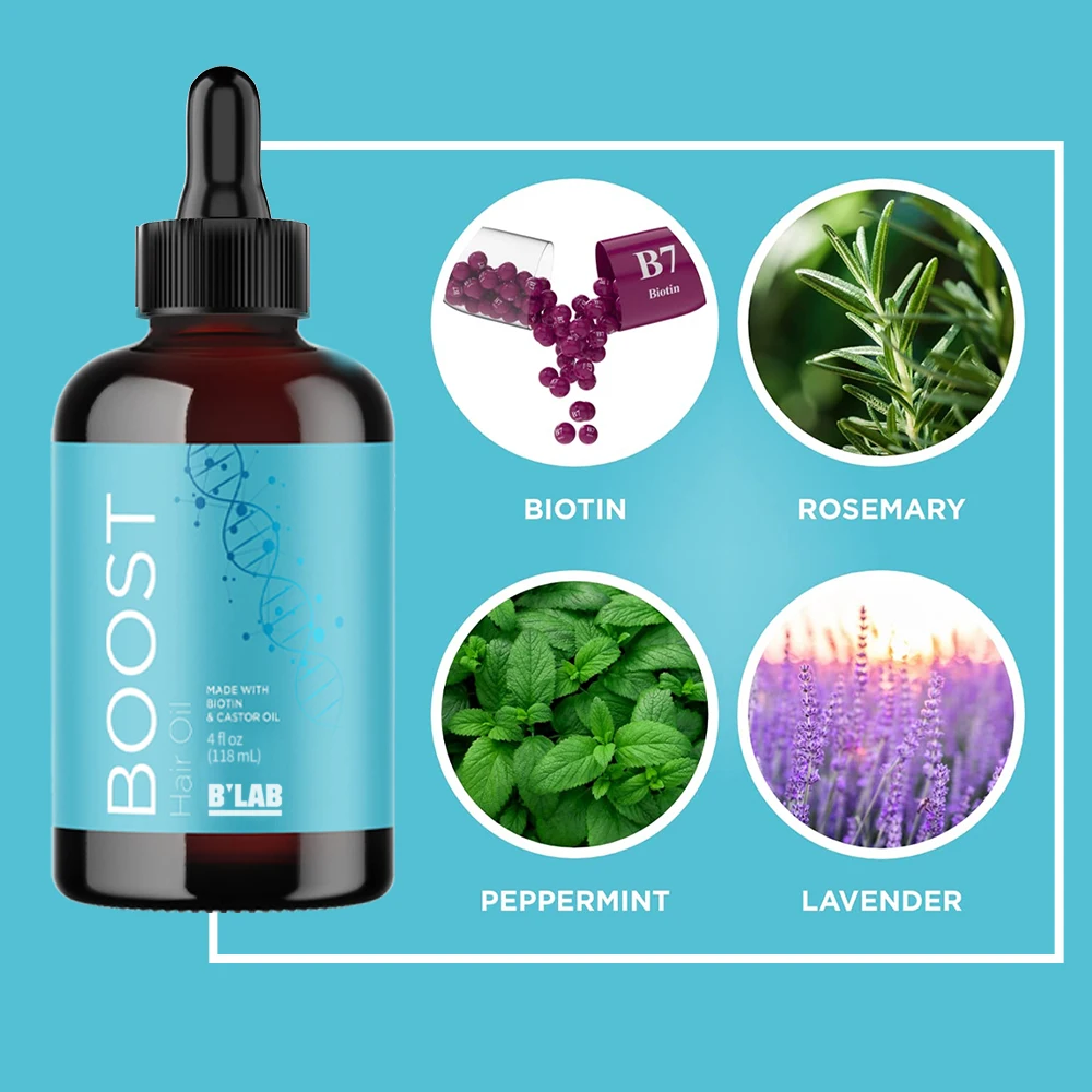 High Quality Customized Glass Bottle Hair Growth Serum Natural Pure Organic Rosemary Coconut Tea Tree Essential Oils