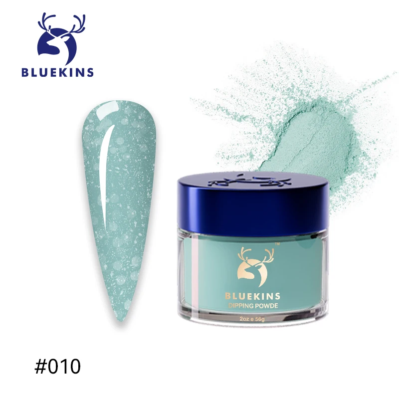 BLUEKINS, профессиональный блеск, оптовая продажа, акриловая пудра для окунания ногтей