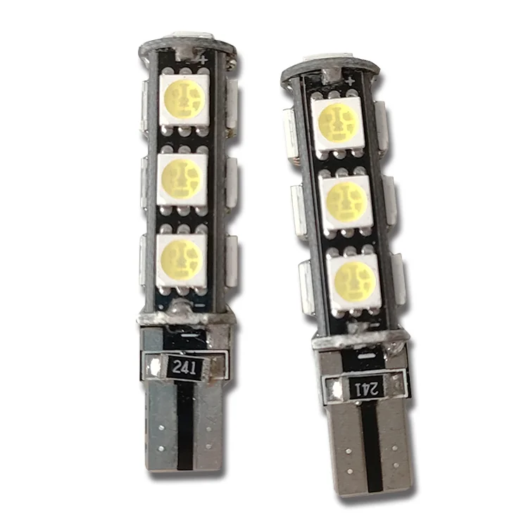 W5w T10 Canbus 13 Smd 5050 Led Error Free 13smd 13led 3 Chips 168 194 501 Car Clearance Light White Blue Yellow Green DC12v